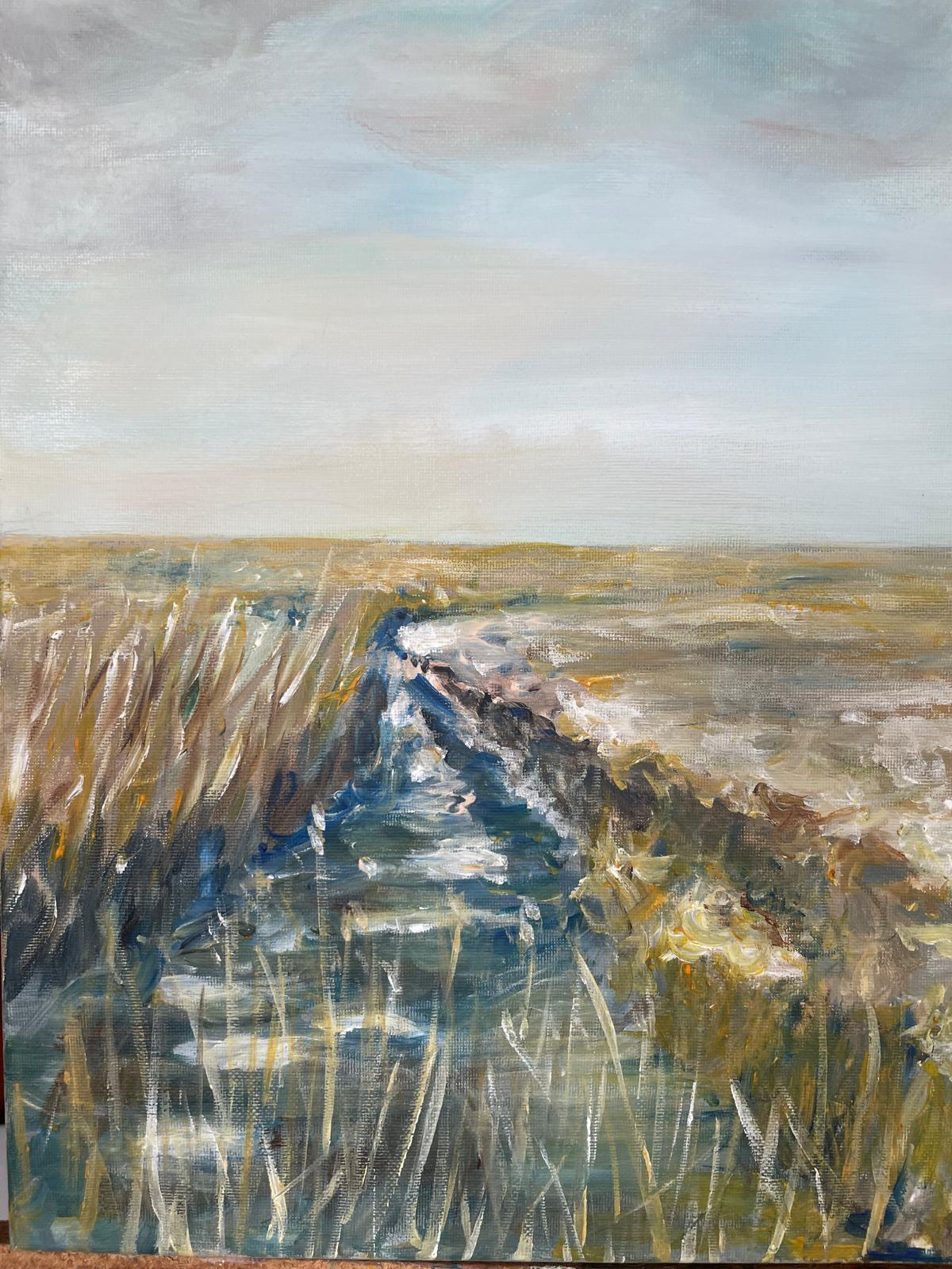 Dollartserie: Bohrinsel 4, Acryl auf Leinwand 30 x 40 cm