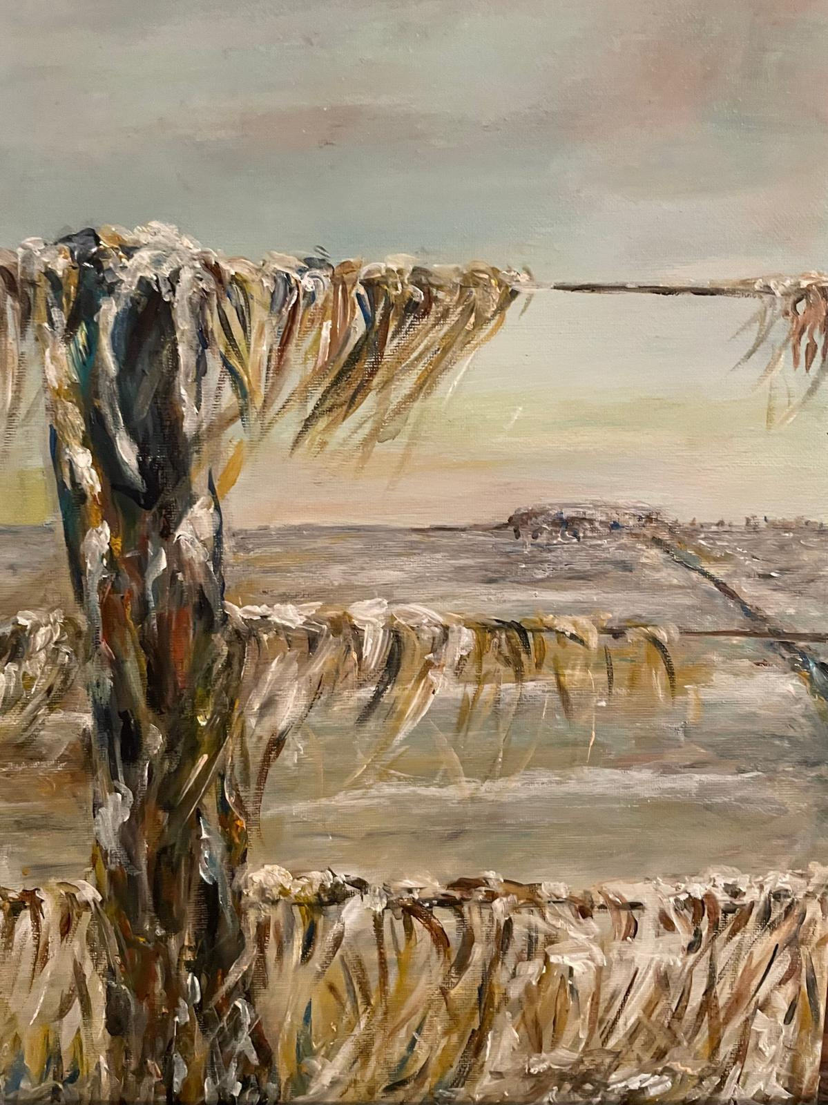 Dollartserie: Bohrinsel 5, Acryl auf Leinwand 30 x 40 cm